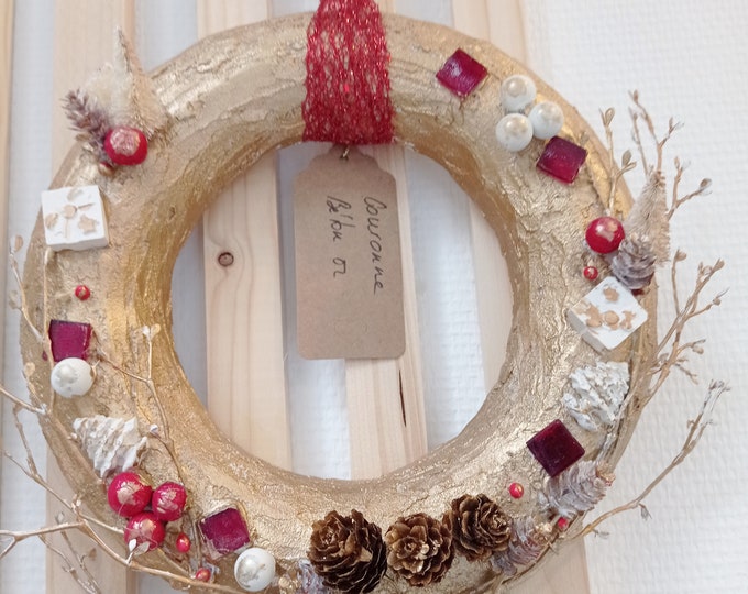 Red and gold Christmas wreath
