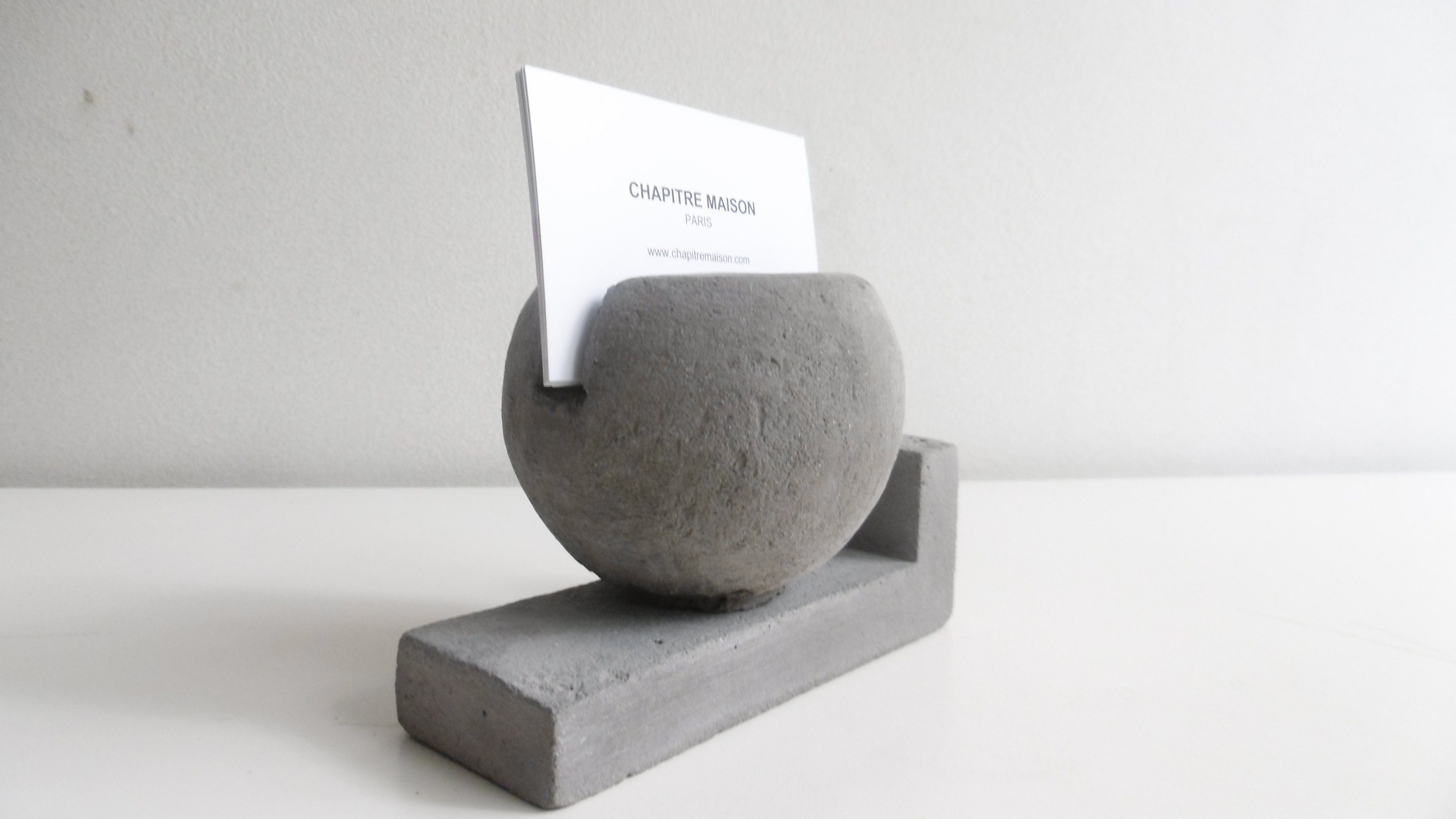 Porte Cartes De Visite En Beton Gris Anthracite Accessoire De Bureau