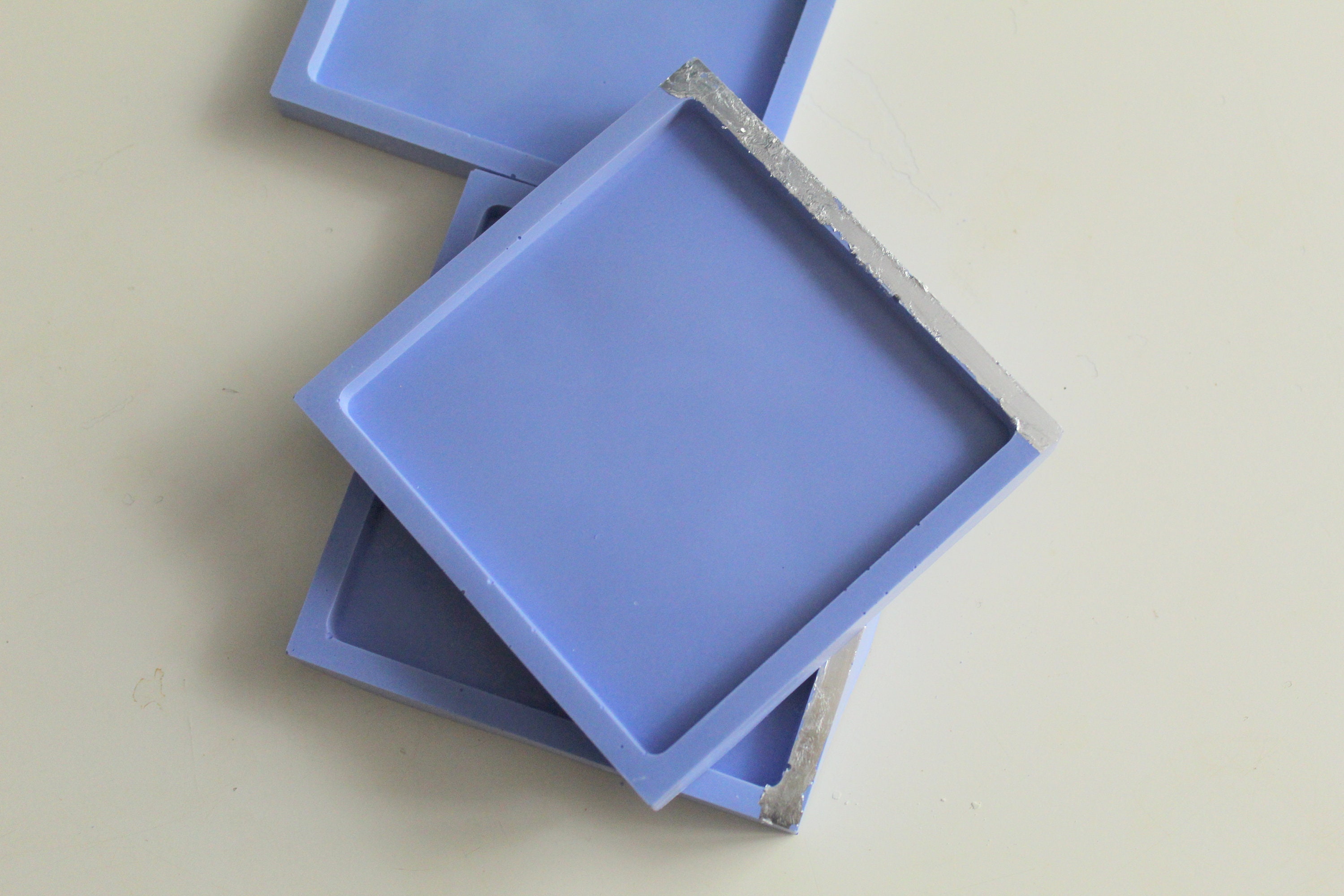 Vide-Poches Béton Bleu, Orné d'argent