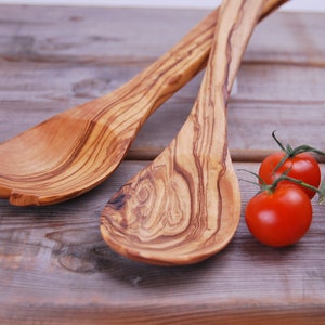 Salad server in olive wood