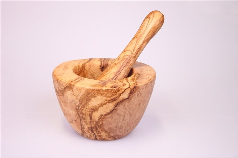 Olive Wood Pestle & Mortar image 3