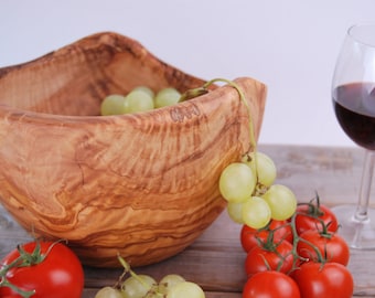 XXL Olive Wood Salad Bowl 25cm ** WOOD UNIQUE**