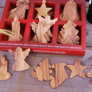 LOT de 24 Ornements Noël en bois olivier image 3