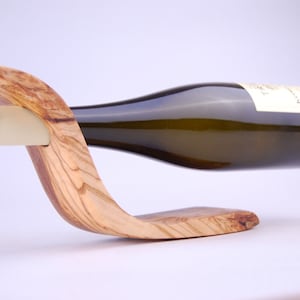 Olive wood, wine bottle holder