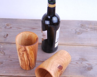 Weinbecher Trinkbecher Holzbecher aus Olivenholz