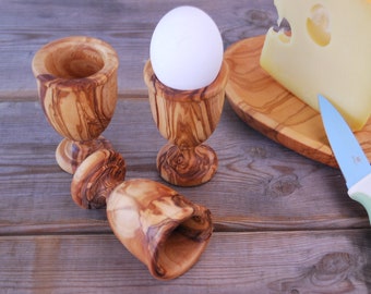 Olive Wood Egg Cup, Goblet Style