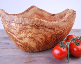 EXTRA HOCH Schale Obstschale aus Olivenholz, 30cm