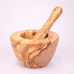 Olive Wood Pestle & Mortar image 2