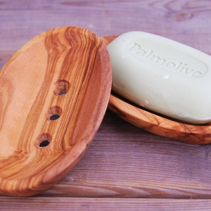 Soap dish small made of olive wood