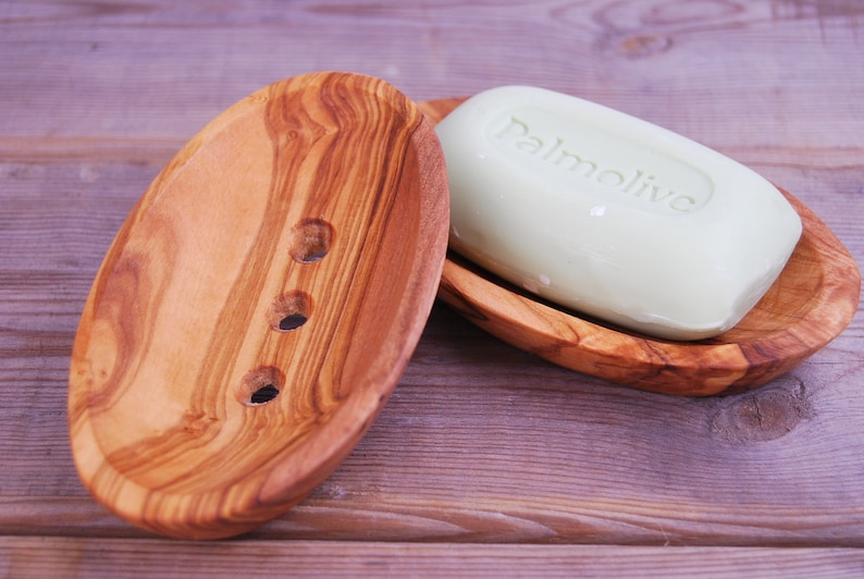 Soap dish small made of olive wood image 1