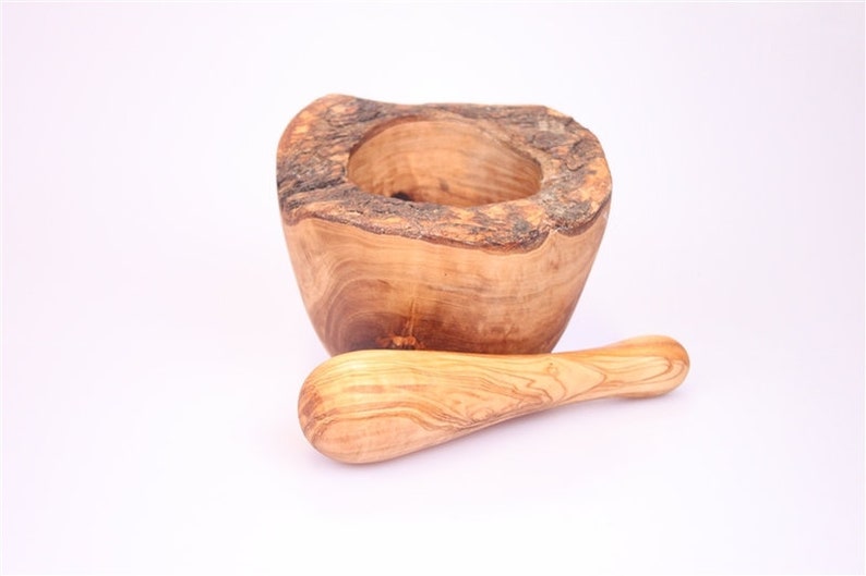 Olive Wood Pestle & Mortar image 3