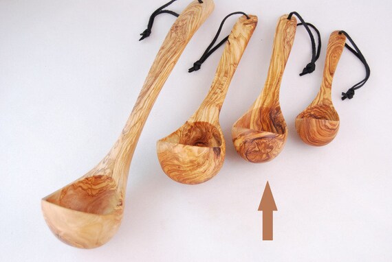 Hand made ladles spoons and fine olive wood kitchen utensils