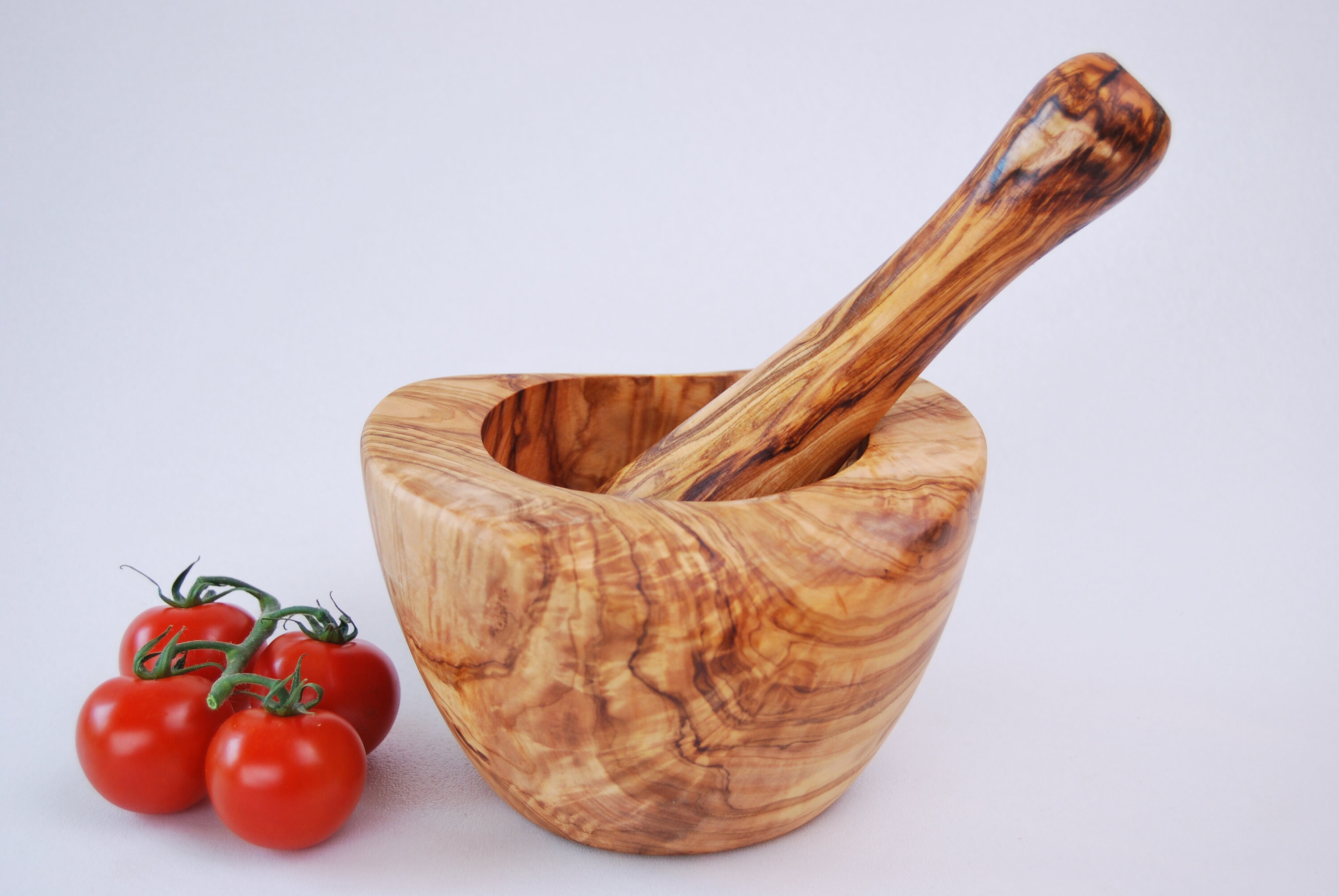 Mörser & Stößel Aus Olivenholz – Handgefertigt In Deutschland, Ca. 10 Cm – Mediterranes Küchenutensil