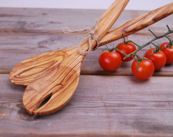 Salad server in olive wood