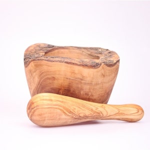 Olive Wood Pestle & Mortar image 4