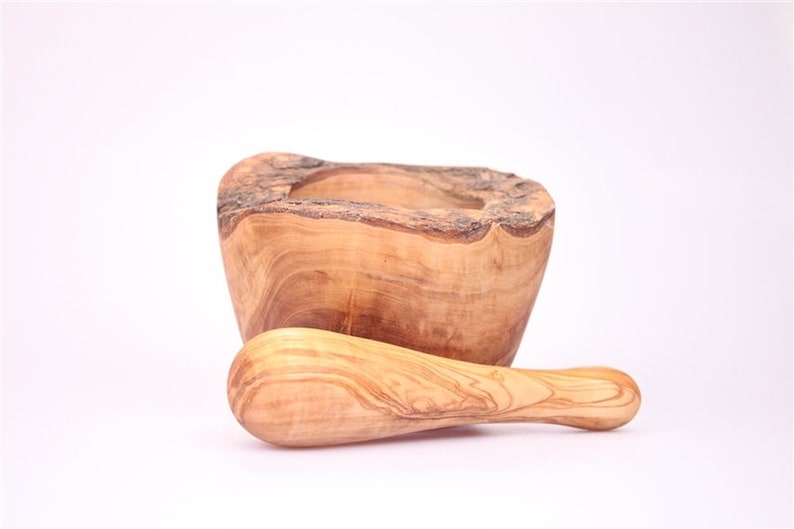 Olive Wood Pestle & Mortar image 4