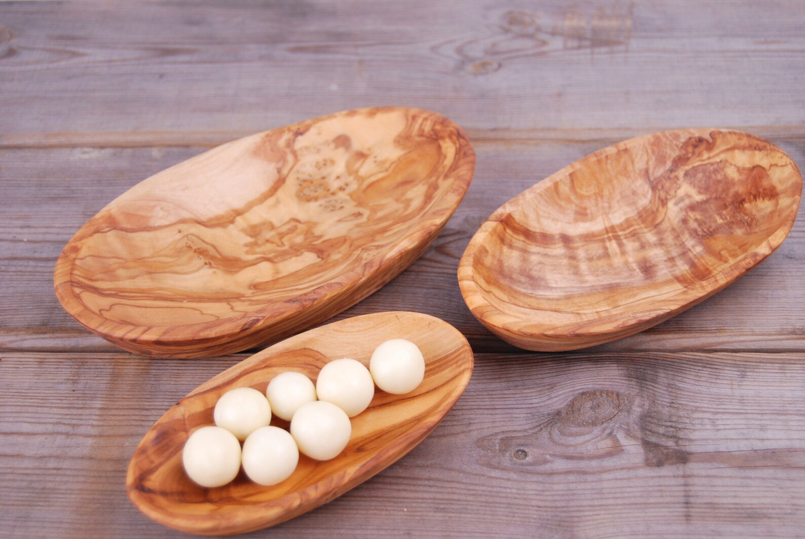 Olive Wood Dishes Stack of 3 WOOD UNIQUE Etsy