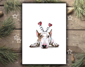 BULL TERRIER art print from hand painted acrylic painting | Bull Terrier poster drawing gift memory dog animal picture children room