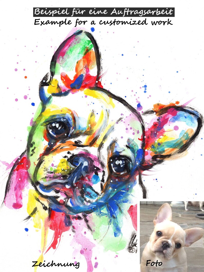 Personalized Pet PORTRAIT HAND PAINTED After Photo Gift Idea Pet ...