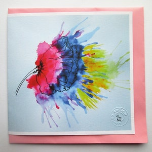 Peint à la main, édition limitée, aquarelle florale, cadeau, anniversaire, anniversaire, célébration, bien-être, carte vierge - 'Ahh-tishoo !'