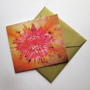 Peint à la main, aquarelle florale exotique, carte vierge
