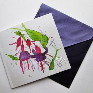 Impressão de edição limitada pintada à mão, presente, aniversário, comemoração, cartão em branco - 'The Flower Collection - 'We are family......'