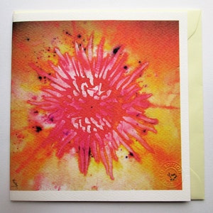 Peint à la main, aquarelle florale exotique, carte vierge