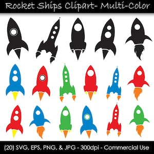Rocket Ship SVG Bundle - Rocket Vector Clip Art - Space Rocket for Cricut svg, eps, png, jpg - 300dpi - Commercial Use - Digital Download