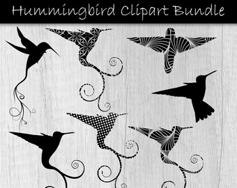 Hummingbird SVG Bundle - Bird Silhouette Clipart - Hummingbird Cut Files svg, eps, png, jpg - 300dpi - Commercial Use - Digital Download