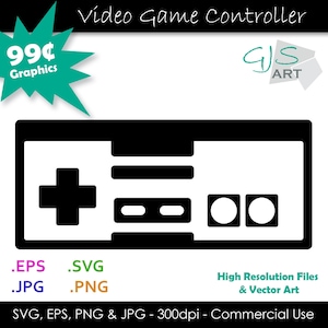 Videospiel Controller SVG - Controller Silhouette - Gamer Cut File und Sublimation svg, eps, png, jpg - 300 dpi - kommerzielle Nutzung