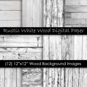 Papel digital de madera rústica blanca - Fondos de madera blanca y gris - Fondo de madera blanca - Uso comercial - 300 dpi jpg - Descarga digital