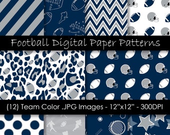 Fondos de fútbol azul y plateado - Papeles digitales de fútbol - Fondos de color azul y plateado - 300 dpi JPG - PNG - Uso comercial