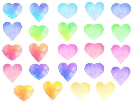 Watercolor Hearts Set, Watercolor Texture Sticker for Sale by  graphic-genie