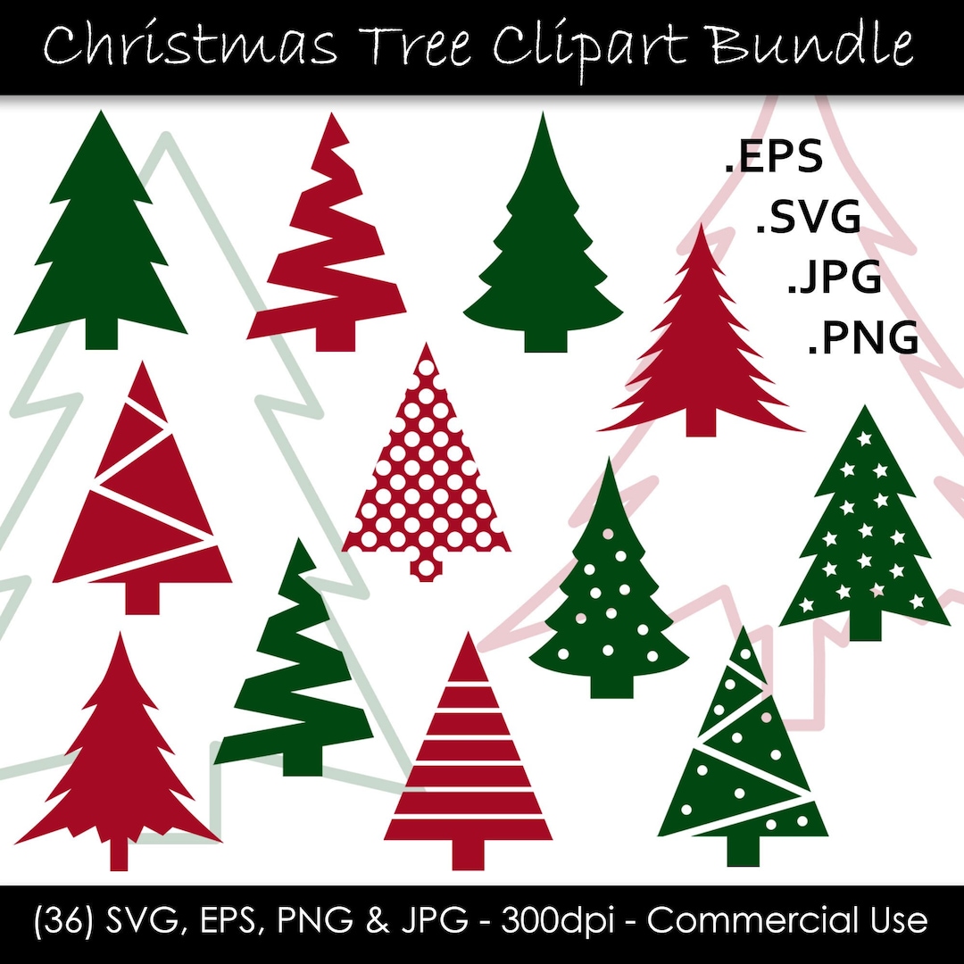 Christmas Tree SVG Bundle Christmas Tree Clip Art Christmas Holiday Cut
