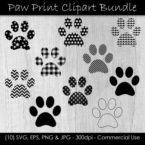 Download Paw Print Svg Bundle Paw Print Clip Art Dog Paw Print Cut Etsy