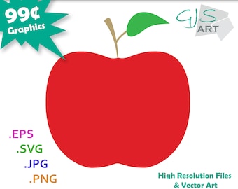 Red Apple Svg, Apple Clipart, Teacher Svg, School Svg, Silhouette