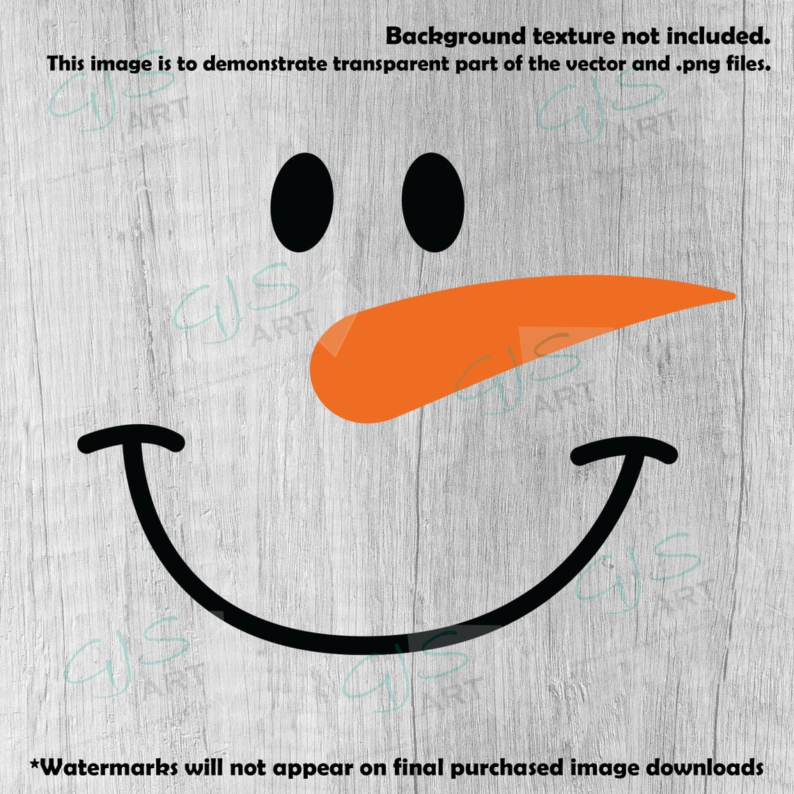 Snowman Face Clipart Christmas Graphic (digital Download) Etsy