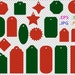 Christmas Gift Tag Template SVG Green and Red Gift Label Templates Gift ...