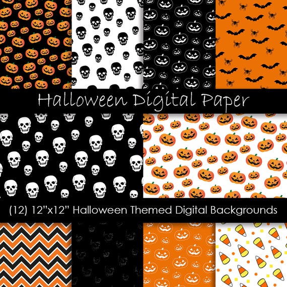 Halloween Digital Paper Halloween Backgrounds Halloween Etsy