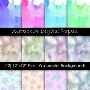 Aquarelle Design Digital Paper - Aquarelle Scrapbook Paper - Aquarelle Texture - Utilisation commerciale - 300 dpi fichiers JPG - Téléchargement instantané