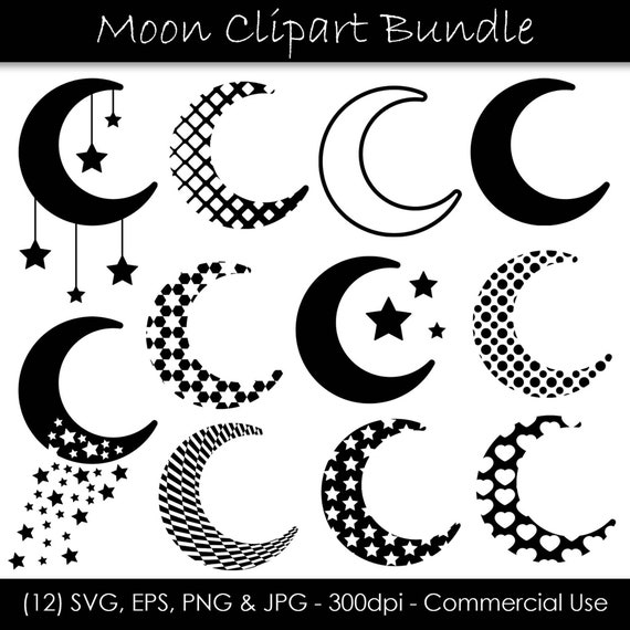 Download Moon Svg Bundle Moon Clip Art Moon Silhouette Cut Files Etsy