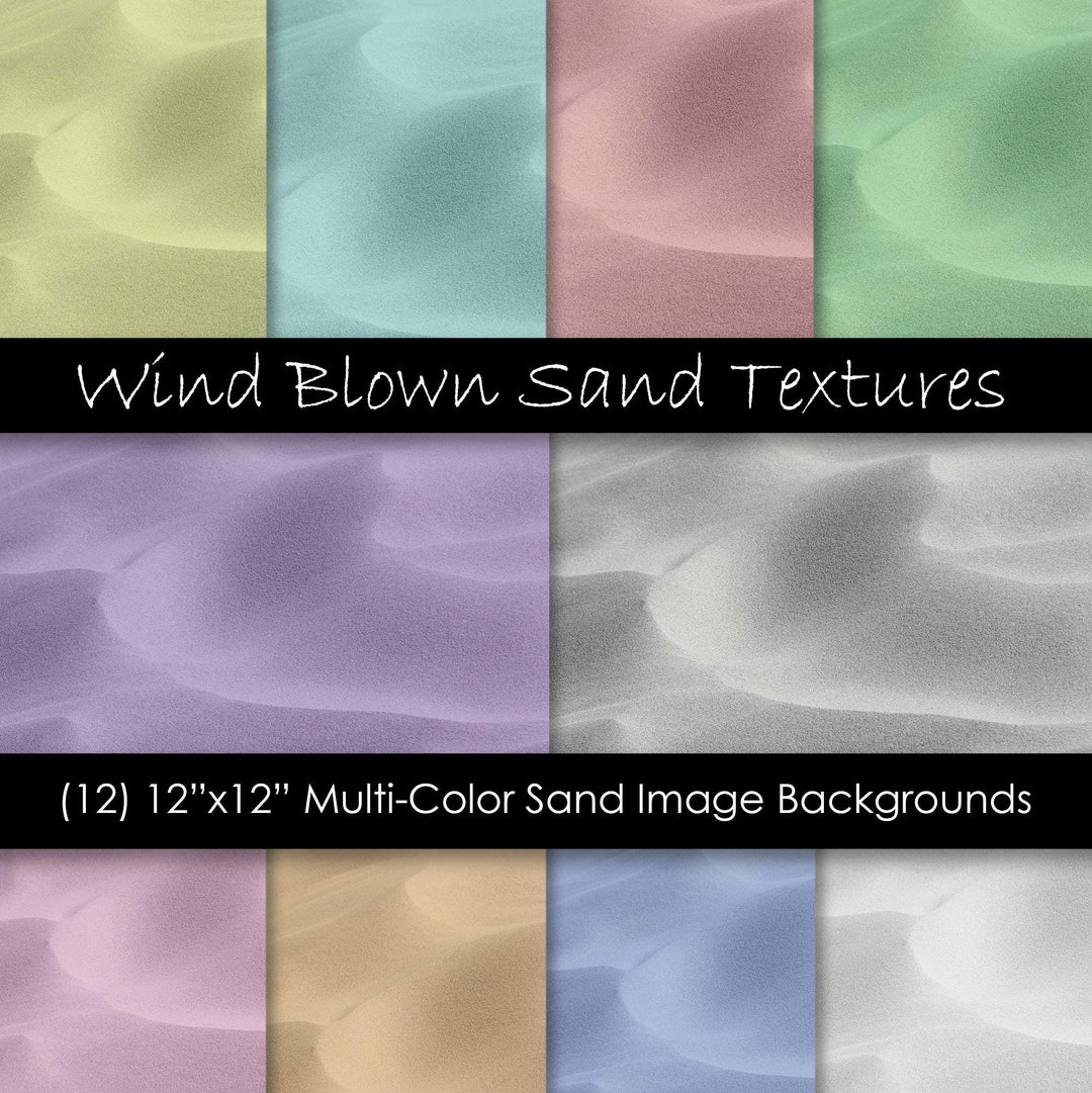 Windblown Sand Textures: Multi-color Backgrounds (12 JPG Digital Papers ...