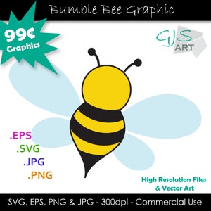 Bee Clip Art - Honey Bee Silhouette SVG - Bumble Bee Cut File svg, eps, png, jpg - 300dpi - Commercial Use - Digital Download
