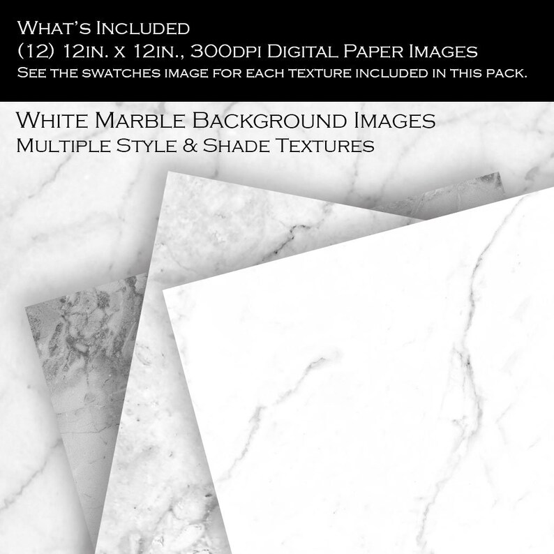 White Marble Digital Paper - White Marble Backgrounds - White Stone ...