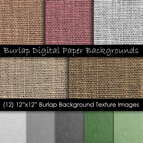 Jute Texture Digital Paper - Jute Fiber Achtergronden in meerdere kleuren - 300 dpi JPG-bestanden - Commercieel gebruik