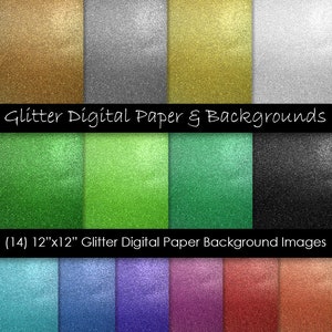 Glitter Scrapbook Paper - Glitter Digital Paper - Glitter Background Images - Commercial Use - 300 dpi JPG files - Instant Digital Download