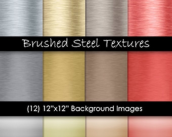 Papel digital de acero cepillado - Imágenes de fondo con textura de metal de acero - Uso comercial - Archivos JPG de 300 ppp - Impresión digital instantánea