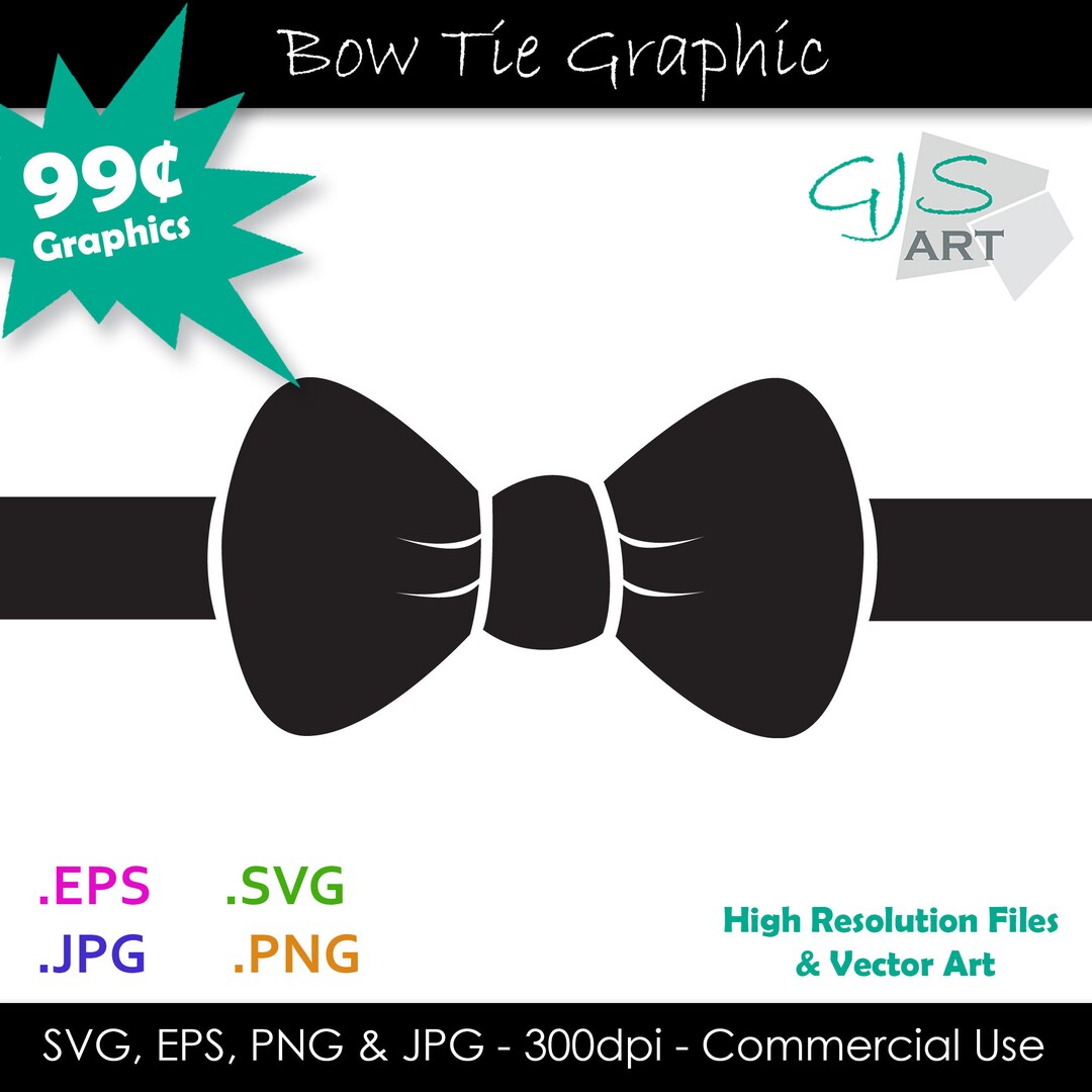 Bow Tie SVG File Black Bow Tie Silhouette Tuxedo Bow Tie Etsy