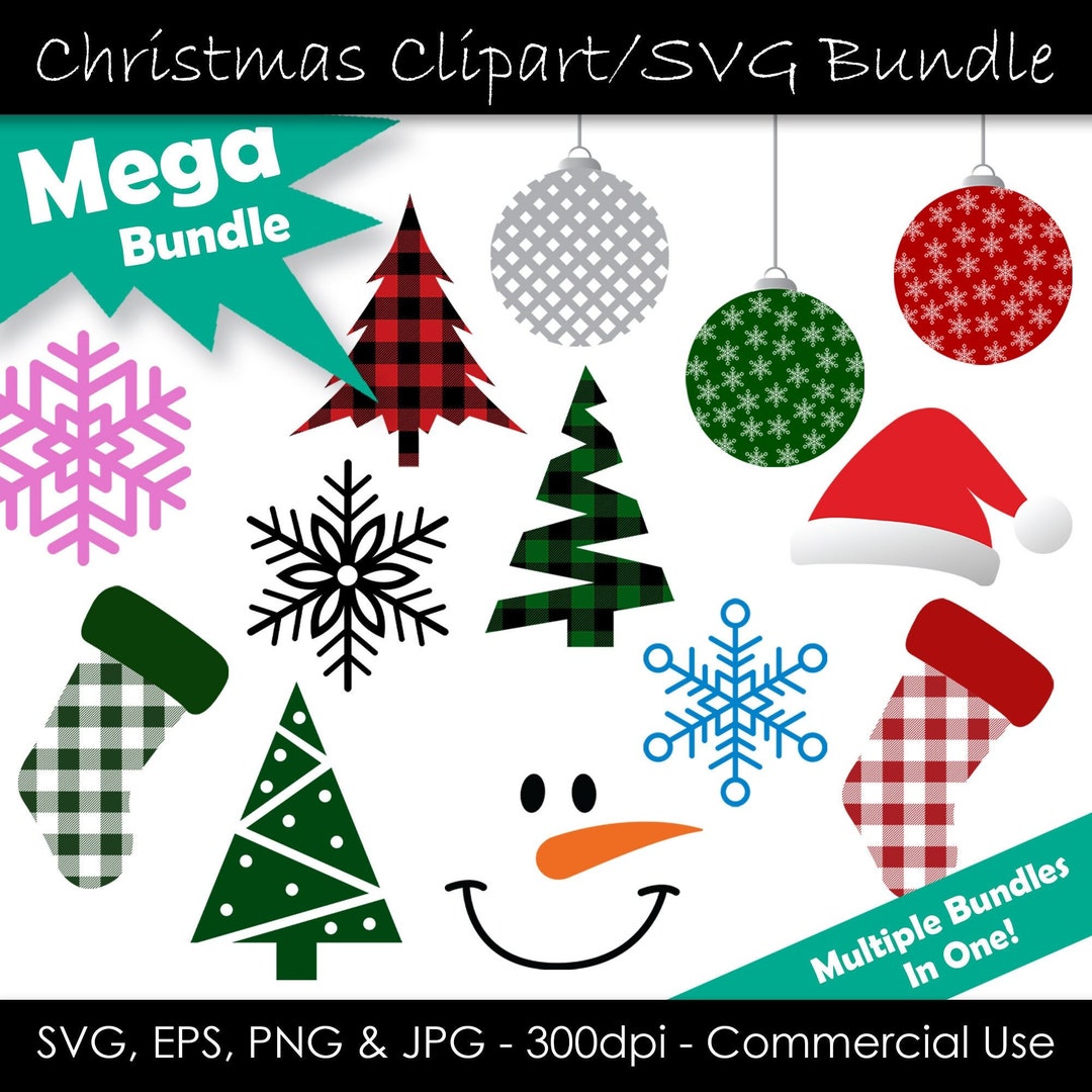 Christmas SVG & Clip Art Mega Bundle - Christmas Clip Art Bundle ...