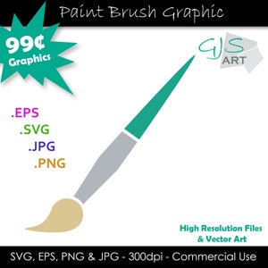 Paint Brush SVG - Paint Brush Clip Art - Schulkunst Silhouette Cut File svg, eps, png, jpg - 300dpi - Kommerzielle Nutzung - Digitaler Download